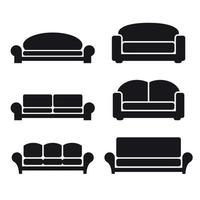 Set of isolated icons on a theme sofa vector