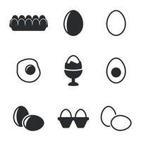 conjunto de iconos aislados en un tema huevos vector