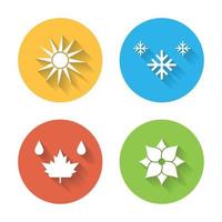 Set of icons on a theme seasons vector