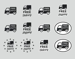 Set of isolated icons on a theme free delivery vector