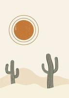 Abstract contemporary aesthetic desert landscape with texture. Earth tones, burnt orange, beige colors vector