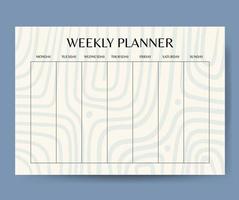 Weekly planner template for companies and private use. Organizer with lined page and dots. Trendy self-organization concept vector