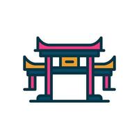 icono de puerta torii para su sitio web, móvil, presentación y diseño de logotipo. vector