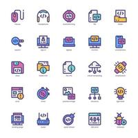 paquete de iconos de programación para su sitio web, móvil, presentación y diseño de logotipo. icono de programación lleno de diseño de color. ilustración de gráficos vectoriales y trazo editable. vector