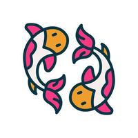 icono de pez koi para su sitio web, móvil, presentación y diseño de logotipo. vector