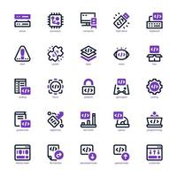 Programming icon pack for your website, mobile, presentation, and logo design. Programming icon mixed line and solid design. Vector graphics illustration and editable stroke.