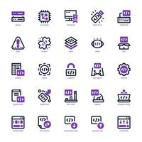 Programming icon pack for your website, mobile, presentation, and logo design. Programming icon mixed line and solid design. Vector graphics illustration and editable stroke.