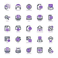 Programming icon pack for your website, mobile, presentation, and logo design. Programming icon mixed line and solid design. Vector graphics illustration and editable stroke.