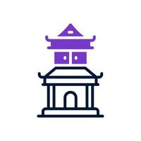 icono del templo chino para su sitio web, móvil, presentación y diseño de logotipo. vector