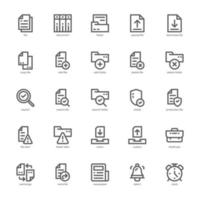 paquete de iconos de archivos y documentos para su sitio web, móvil, presentación y diseño de logotipo. diseño de esquema de icono de archivo y documento. ilustración de gráficos vectoriales y trazo editable. vector