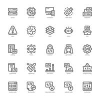 Programming icon pack for your website, mobile, presentation, and logo design. Programming icon outline design. Vector graphics illustration and editable stroke.