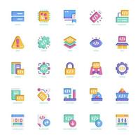 Programming icon pack for your website, mobile, presentation, and logo design. Programming icon flat design. Vector graphics illustration and editable stroke.
