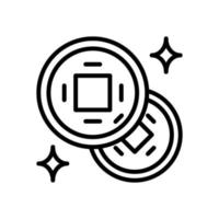 chinese coin icon for your website, mobile, presentation, and logo design. vector