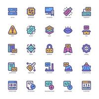 paquete de iconos de programación para su sitio web, móvil, presentación y diseño de logotipo. icono de programación lleno de diseño de color. ilustración de gráficos vectoriales y trazo editable. vector