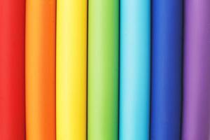 lgbt colors flag from multicolors pens. rainbow colored background photo