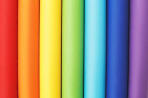 lgbt colors flag from multicolors pens. rainbow colored background photo