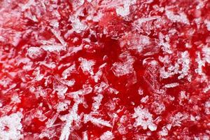 puré de fresas congeladas frescas rojas primer plano de fondo