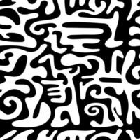 Seamless hand draw monochrome geometric pattern, black and white. photo