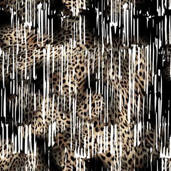 Seamless minimalist background with leopard texture, geometric design, leopard pattern. photo