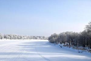 a frozen river scene photo