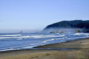 waves day at a beach on the Oregon coast photo