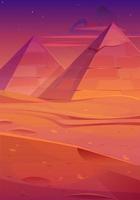 Ancient Egyptian pyramids at dusk