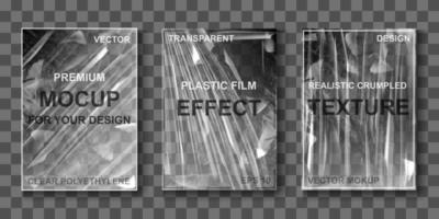 Mockup of cellophane stretch film vector