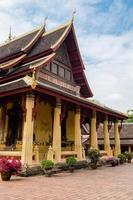 Antique Temple of Wat Sisaket Monastery at Vientiane Capital City of Laos photo