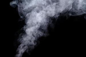 Abstract  powder or smoke isolated on black background photo