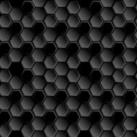 Black beehive background. Futuristic honeycomb, bees hive cells mosaic seamless pattern. Realistic geometric mesh cells texture. Bee honey shapes. Hexagon, hexagon grid, hexagonal vector illustration.