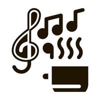 Hot Drink Cup and Relax Music Biohacking Icon Vector Illustration