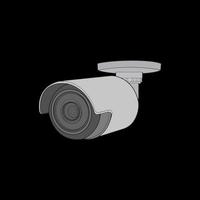 Cctv in coloring vector style, isolated on white background. Cctv in coloring vector style for coloring book.