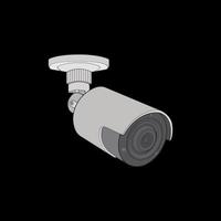 Cctv in coloring vector style, isolated on white background. Cctv in coloring vector style for coloring book.