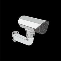 Cctv in coloring vector style, isolated on white background. Cctv in coloring vector style for coloring book.