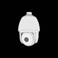 Cctv in coloring vector style, isolated on white background. Cctv in coloring vector style for coloring book.