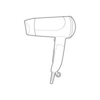 hair dryer line art vector hand drawing, isolated, vector for coloring book.