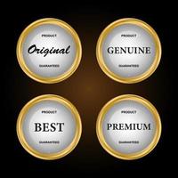 Luxury gold badges and labels premium quality product. vector illustration