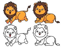 Lion vector for coloring book