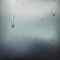 Wet Glass Vector. Drops On Window Glass. Wet Glass Surface. Realistic Illustration vector