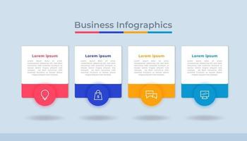 gráfico de proceso de visualización de datos comerciales de infografía de línea de tiempo. gráfico de diagrama abstracto con pasos, opciones vector