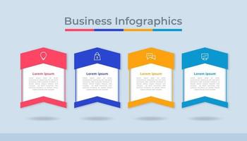 gráfico de proceso de visualización de datos comerciales de infografía de línea de tiempo. gráfico de diagrama abstracto con pasos, opciones vector