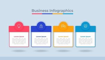 gráfico de proceso de visualización de datos comerciales de infografía de línea de tiempo. gráfico de diagrama abstracto con pasos, opciones vector