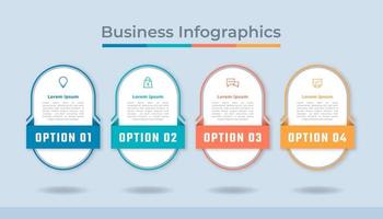 gráfico de proceso de visualización de datos comerciales de infografía de línea de tiempo. gráfico de diagrama abstracto con pasos, opciones vector