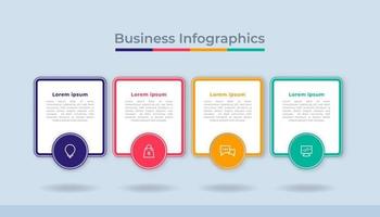 gráfico de proceso de visualización de datos comerciales de infografía de línea de tiempo. gráfico de diagrama abstracto con pasos, opciones vector