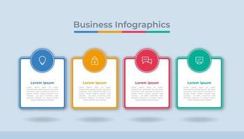 gráfico de proceso de visualización de datos comerciales de infografía de línea de tiempo. gráfico de diagrama abstracto con pasos, opciones vector