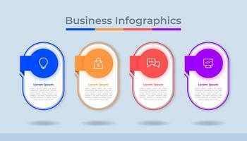 gráfico de proceso de visualización de datos comerciales de infografía de línea de tiempo. gráfico de diagrama abstracto con pasos, opciones vector