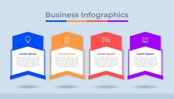 gráfico de proceso de visualización de datos comerciales de infografía de línea de tiempo. gráfico de diagrama abstracto con pasos, opciones vector