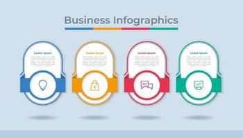 gráfico de proceso de visualización de datos comerciales de infografía de línea de tiempo. gráfico de diagrama abstracto con pasos, opciones vector