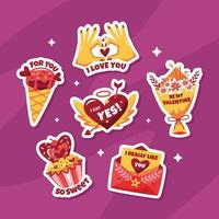 Valentine Chat Sticker Collection vector