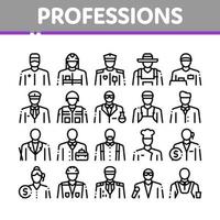 Professions People Collection Icons Set Vector